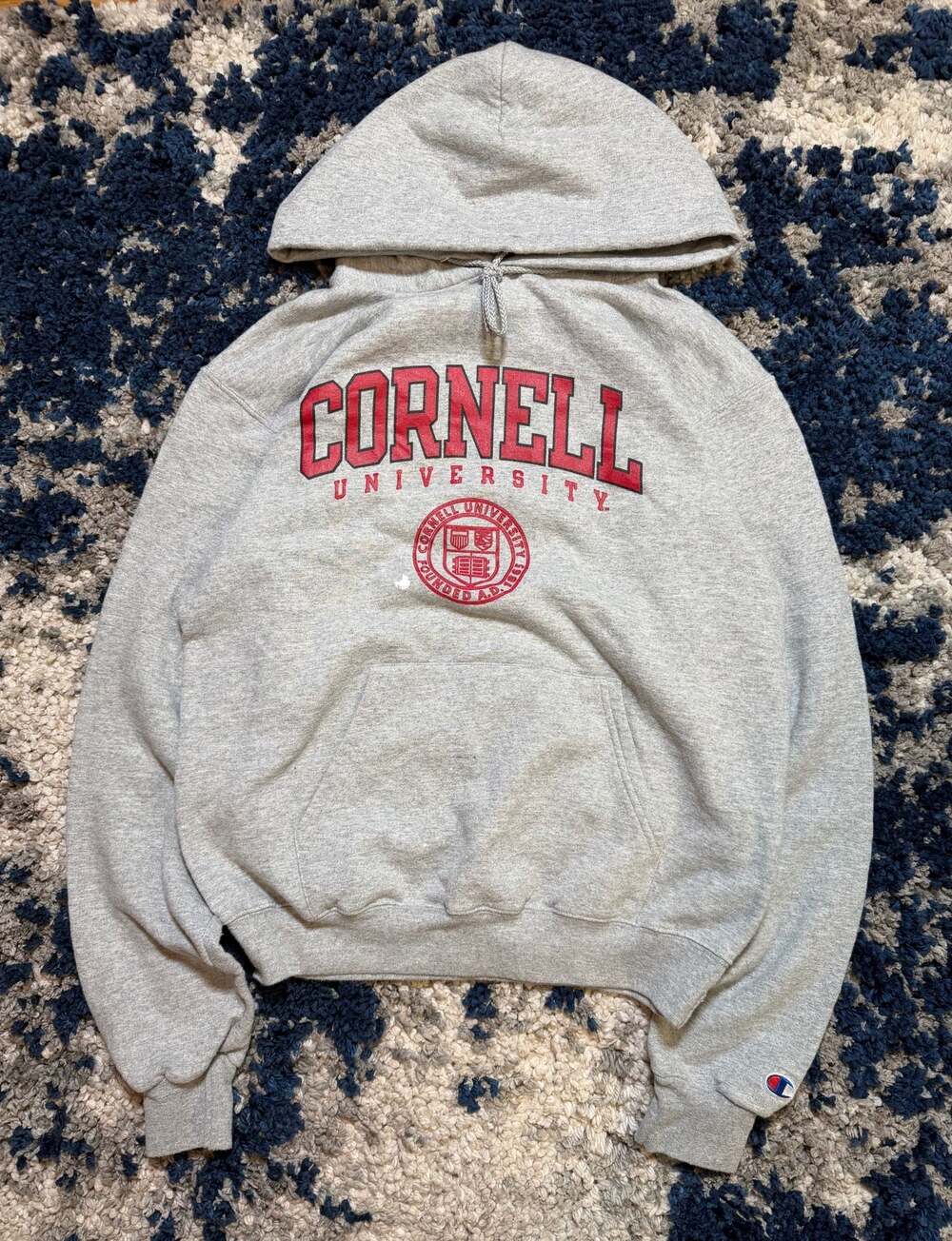 Champion Cornell University Gray Hoodie Sweatshirt